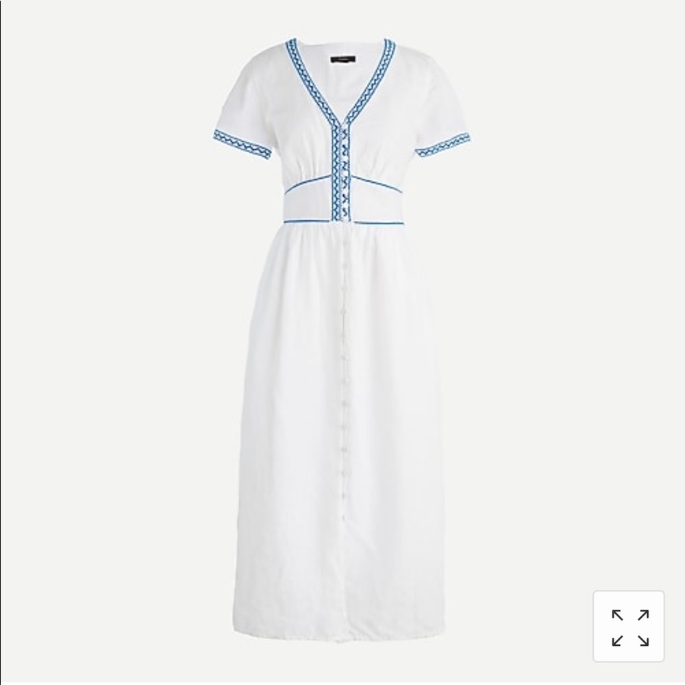 J. Crew Embroidered Linen Dress